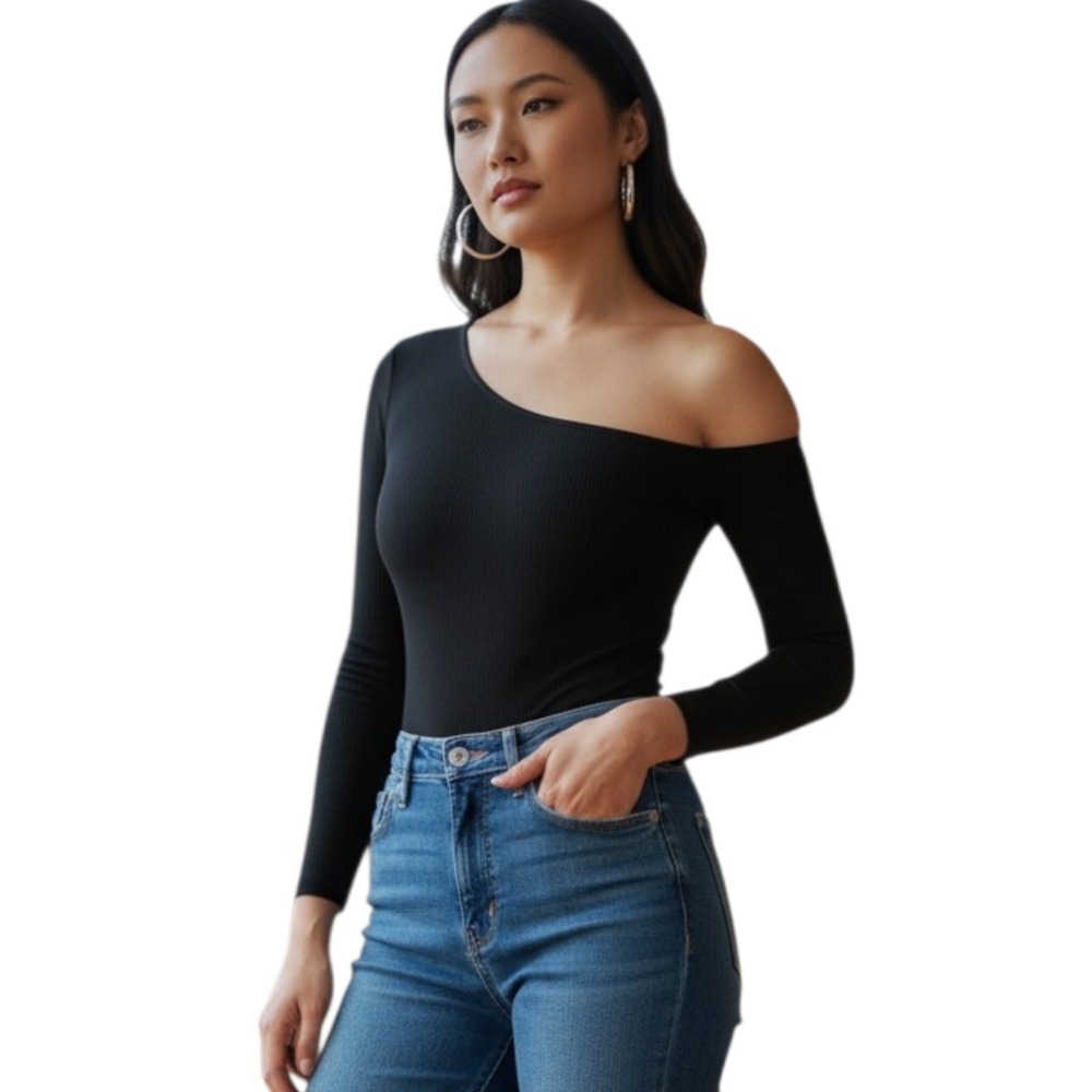 NWT TA3 Black One Shoulder Shapewear Bodysuit Size Medium